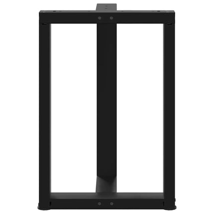 spisebordsben T-formet 2 stk. sort 50x35x(72-73) cm stål