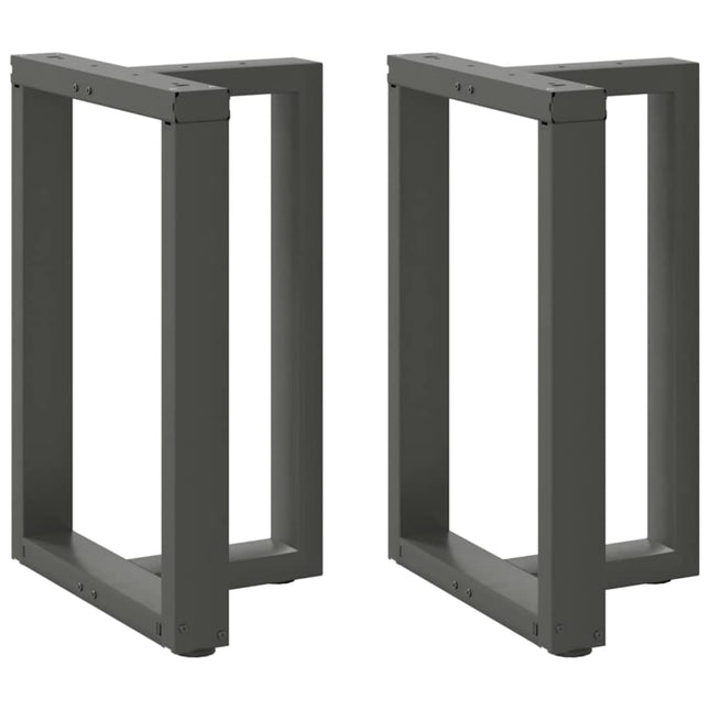 spisebordsben T-formet 2 stk. antracit 50x35x(72-73) cm stål