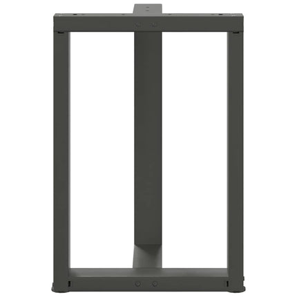 spisebordsben T-formet 2 stk. antracit 50x35x(72-73) cm stål