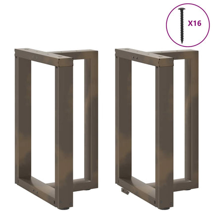 spisebordsben T-formet 2 stk. sort 50x35x(72-73) cm stål