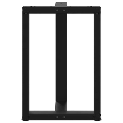 spisebordsben T-formet 2 stk. sort 60x35x(72-73) cm stål