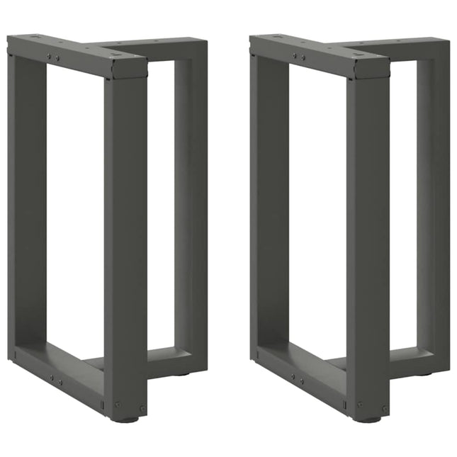 spisebordsben T-formet 2 stk. antracit 60x35x(72-73) cm stål