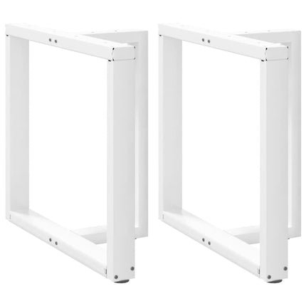 spisebordsben T-formet 2 stk. hvid 70x35x(72-73) cm stål