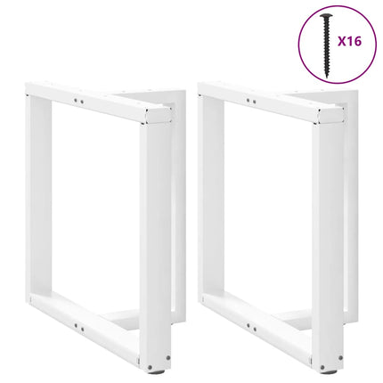 spisebordsben T-formet 2 stk. hvid 70x35x(72-73) cm stål