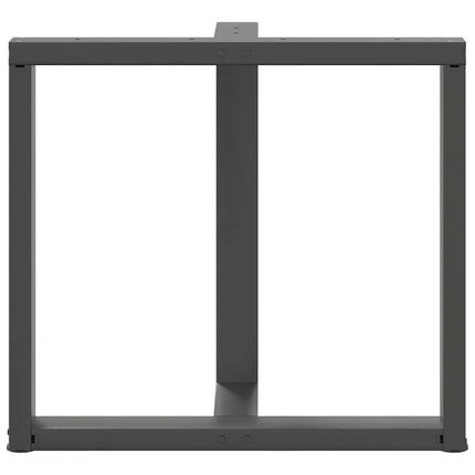 spisebordsben T-formet 2 stk. antracit 70x35x(72-73) cm stål