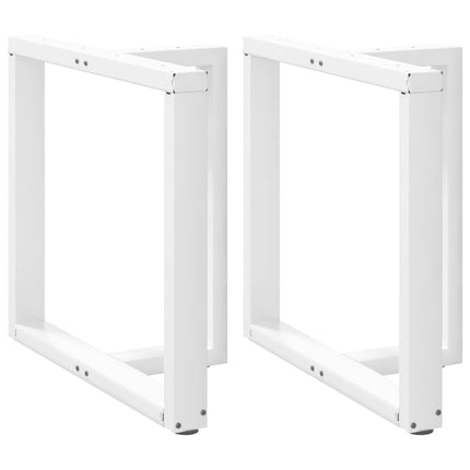 spisebordsben T-formet 2 stk. hvid 80x35x(72-73) cm stål
