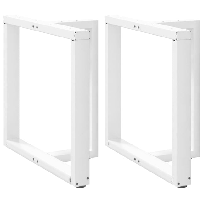 spisebordsben T-formet 2 stk. hvid 80x35x(72-73) cm stål