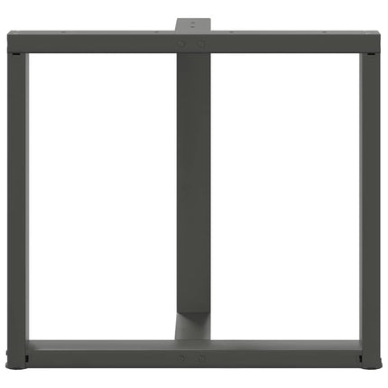 spisebordsben T-formet 2 stk. antracit 80x35x(72-73) cm stål