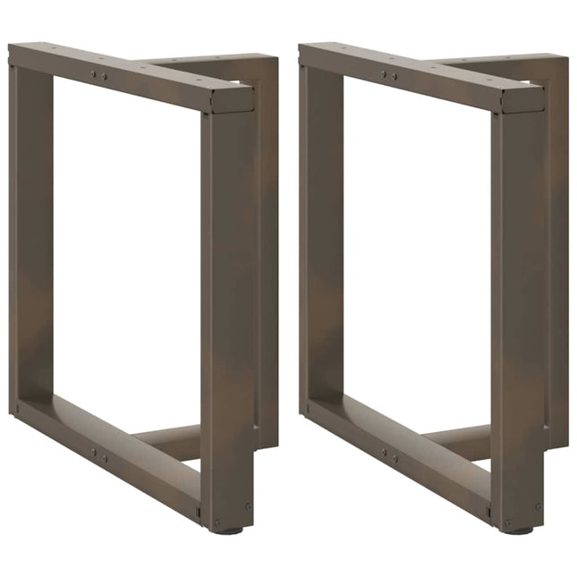 spisebordsben T-formet 2 stk. sort 80x35x(72-73) cm stål
