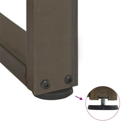 spisebordsben T-formet 2 stk. sort 80x35x(72-73) cm stål