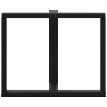 spisebordsben T-formet 2 stk. sort 100x35x(72-73) cm stål