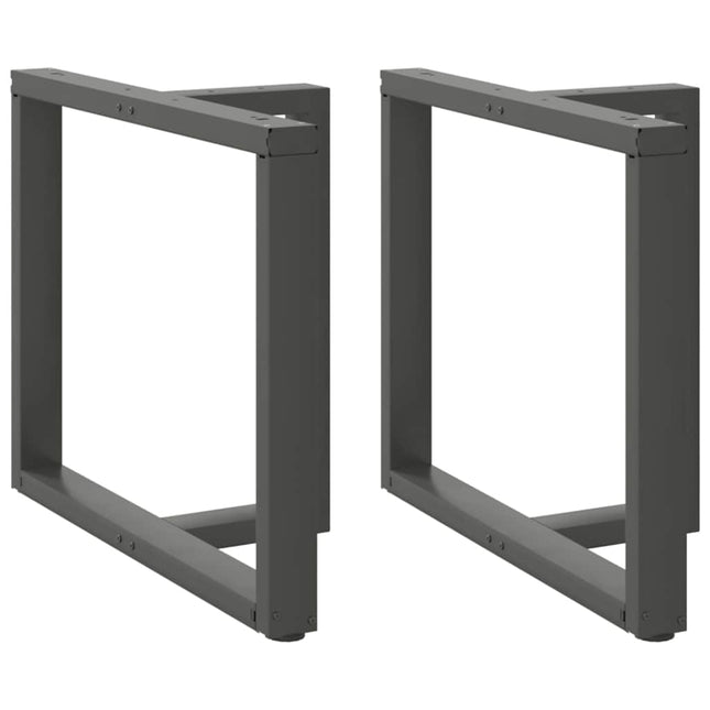 spisebordsben T-formet 2 stk. antracit 100x35x(72-73) cm stål