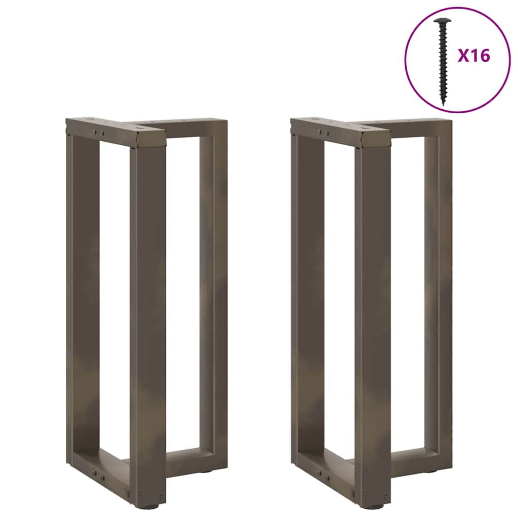 barbordsben T-formet 2 stk. sort 40x35x(90-91) cm stål