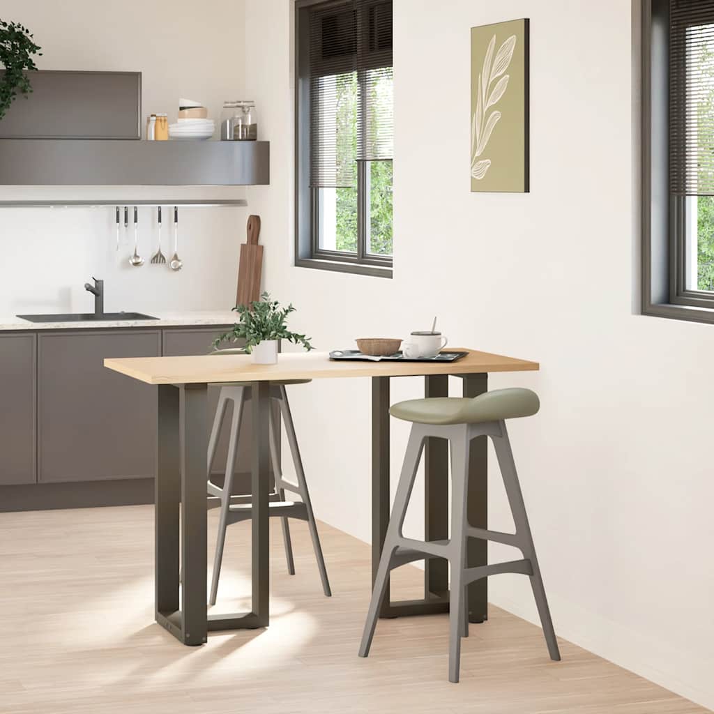 T-formede barbordsben - 2 stk., sort stål 40×35×(90-91) cm