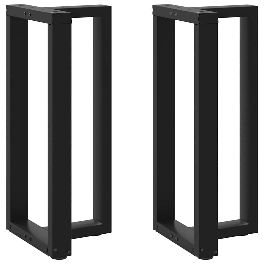 T-formede barbordsben 2 stk. - sort stål 50×35×(90-91) cm