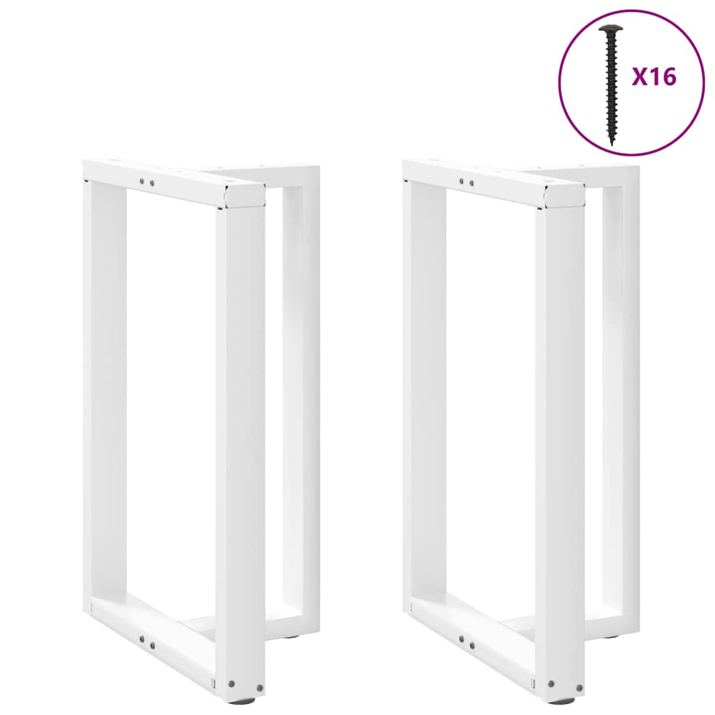 barbordsben T-formet 2 stk. hvid 60x35x(90-91) cm stl