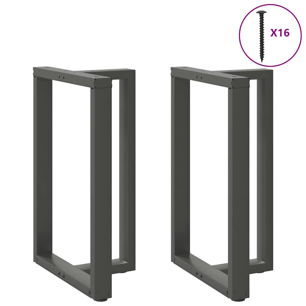 Barbordsben T-formet - 2 stk. antracit stål 60×35×(90-91) cm