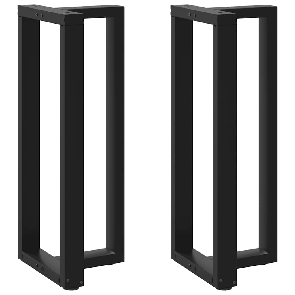 T-formede barbordsben 2 stk. - sort stål 40×35×(100-101) cm