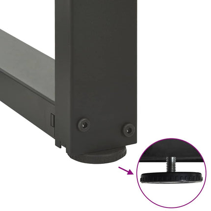 barbordsben T-formet 2 stk. antracit 40x35x(100-101) cm stål