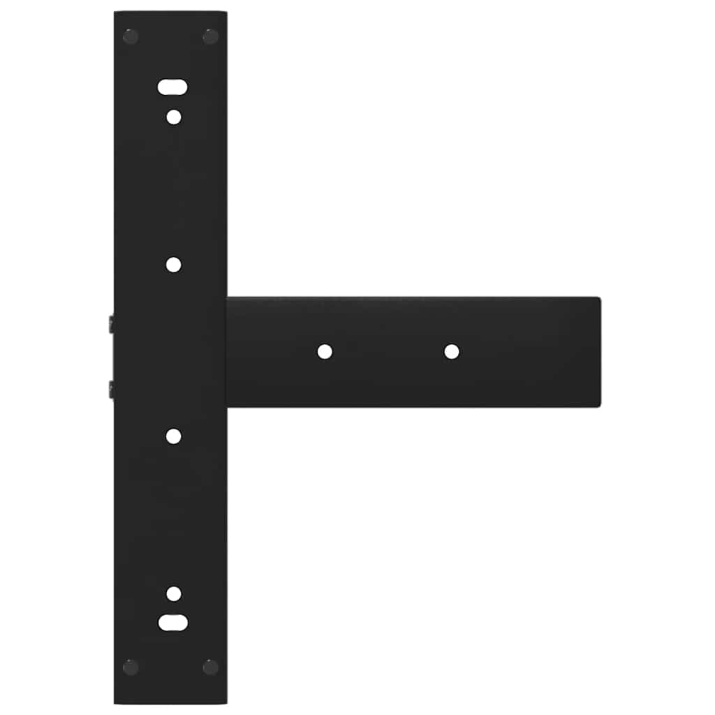 barbordsben T-formet 2 stk. sort 50x35x(100-101) cm stål