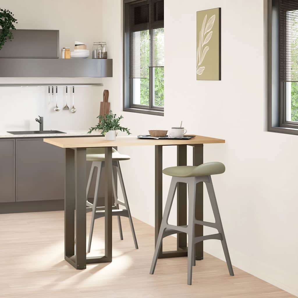 barbordsben T-formet 2 stk. sort 50x35x(100-101) cm stål