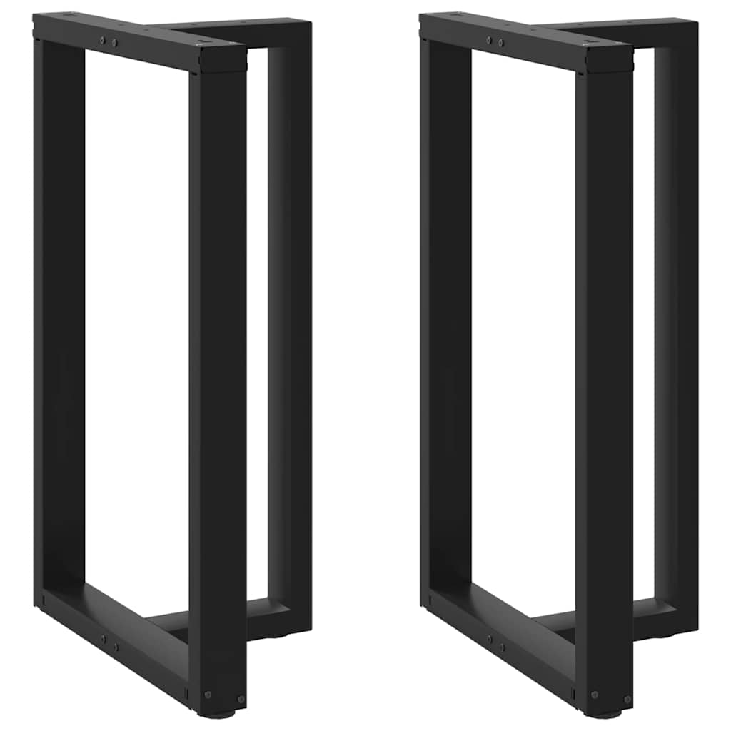 T-formede barbordsben 2 stk. - sort stål 60×35×(100-101) cm