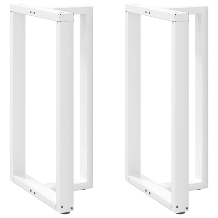 barbordsben T-formet 2 stk. hvid 60x35x(100-101) cm stål