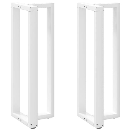barbordsben T-formet 2 stk. hvid 40x35x(110-111) cm stål