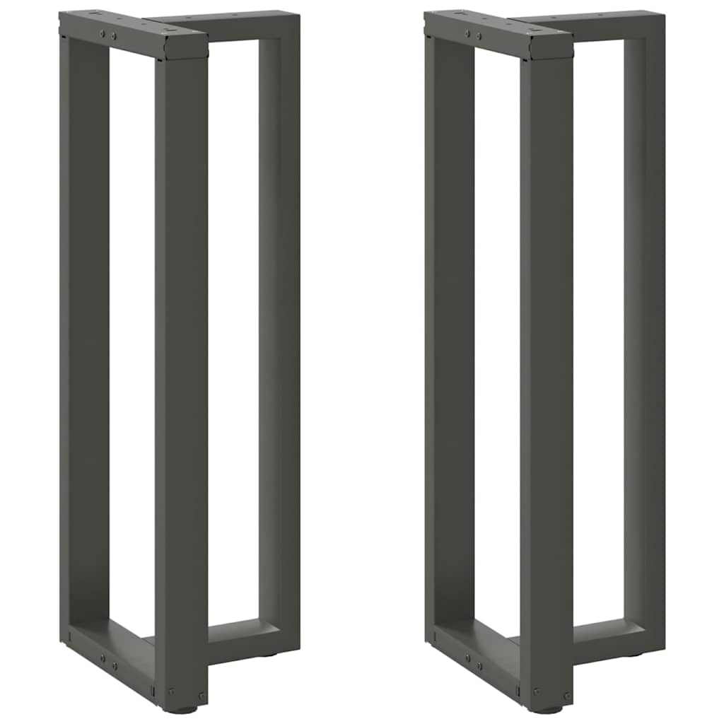 T-formede barbordsben 2 stk. - antracit stål 50×35×(110-111) cm