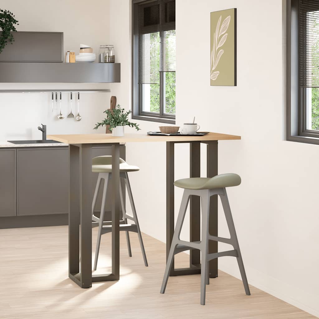 barbordsben T-formet 2 stk. sort 50x35x(110-111) cm stål