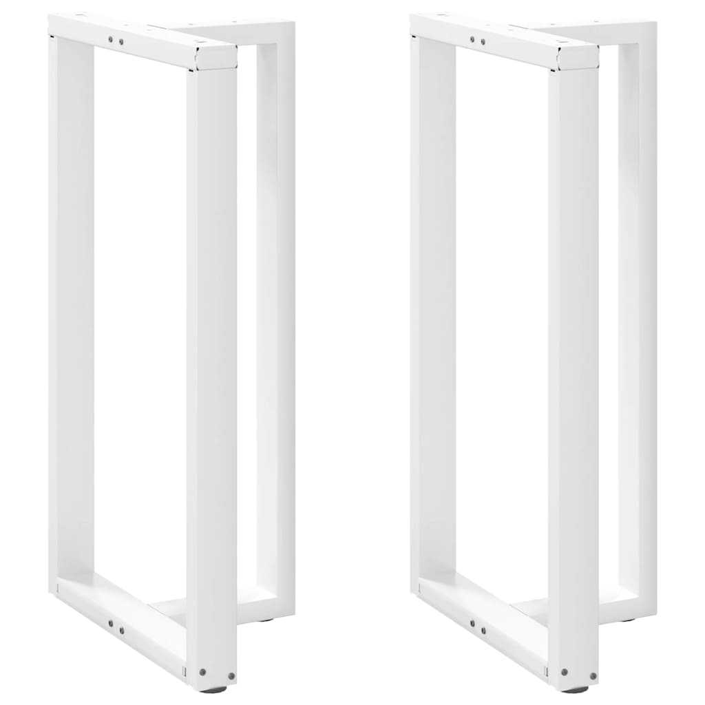 vidaXL barbordsben T-formet 2 stk. hvid 60x35x(110-111) cm stål