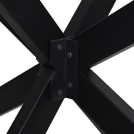 spisebordben edderkopformet sort 150x78x(72-73) cm stål