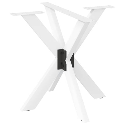spisebordben edderkopformet hvid 85x85x(72-73) cm stål