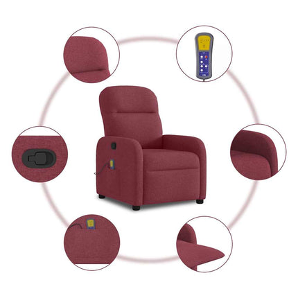 massagestol stof vinrød