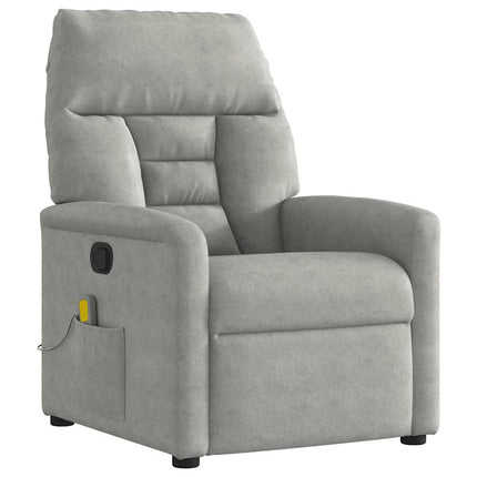 massagestol mikrofiberstof lysegrå