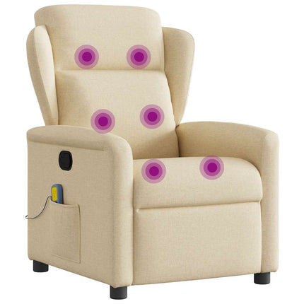 massagestol stof cremefarvet