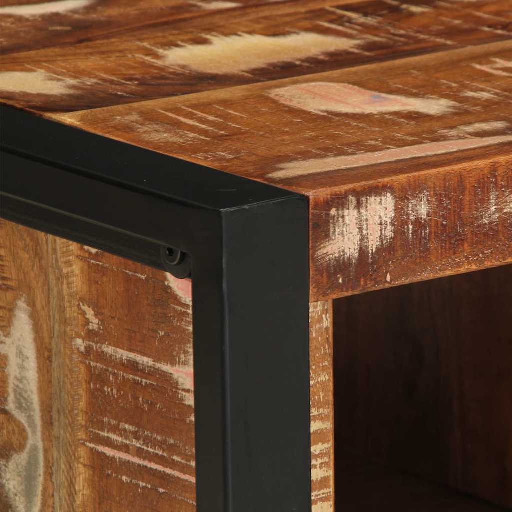 sofabord 90x50x36 cm massivt genbrugstræ flerfarvet