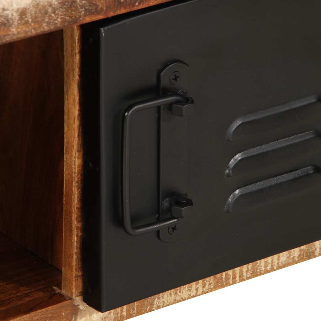 sofabord 90x50x36 cm massivt genbrugstræ flerfarvet