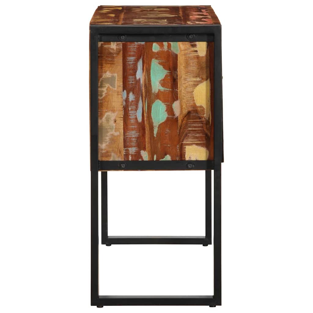 konsolskab flerfarvet 90x35x75 cm massivt genbrugstræ