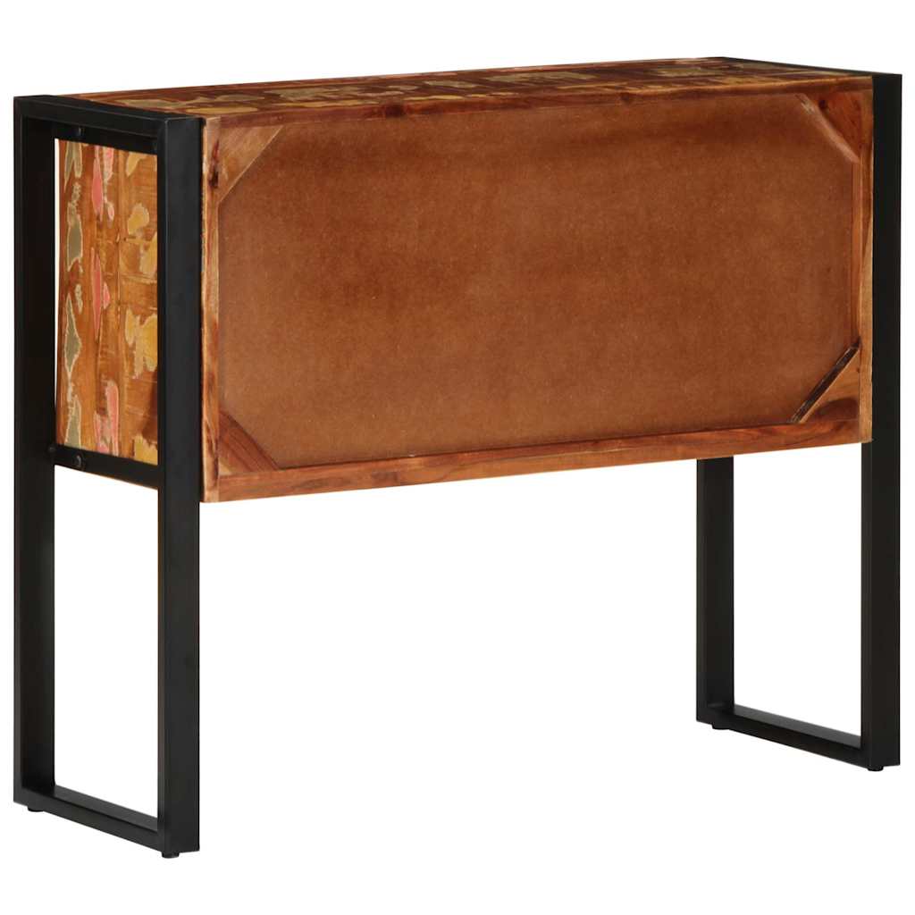 konsolskab flerfarvet 90x35x75 cm massivt genbrugstræ