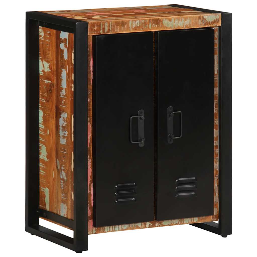 skænk flerfarvet 55x35x70 cm massivt genbrugstræ