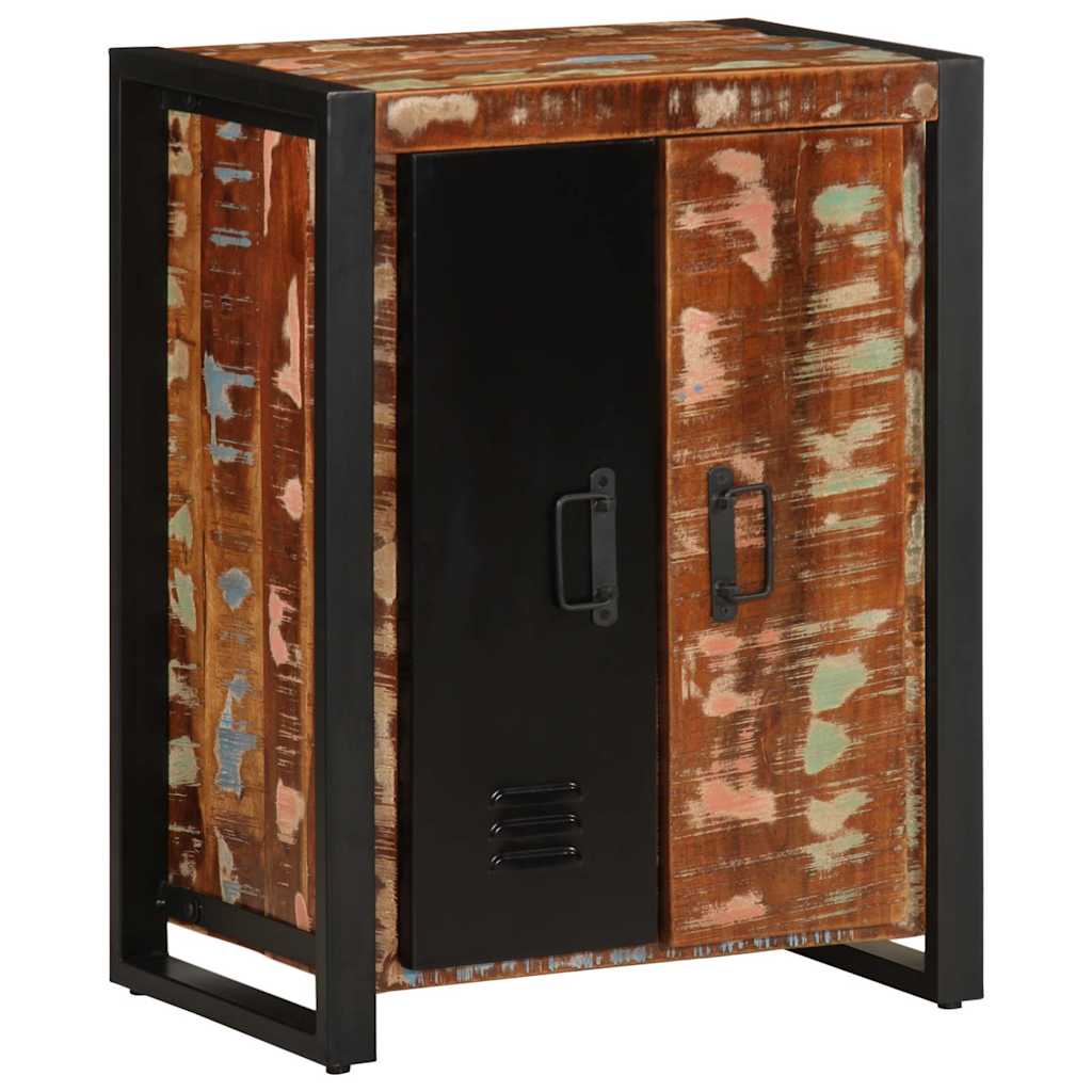 skænk flerfarvet 55x35x70 cm massivt genbrugstræ