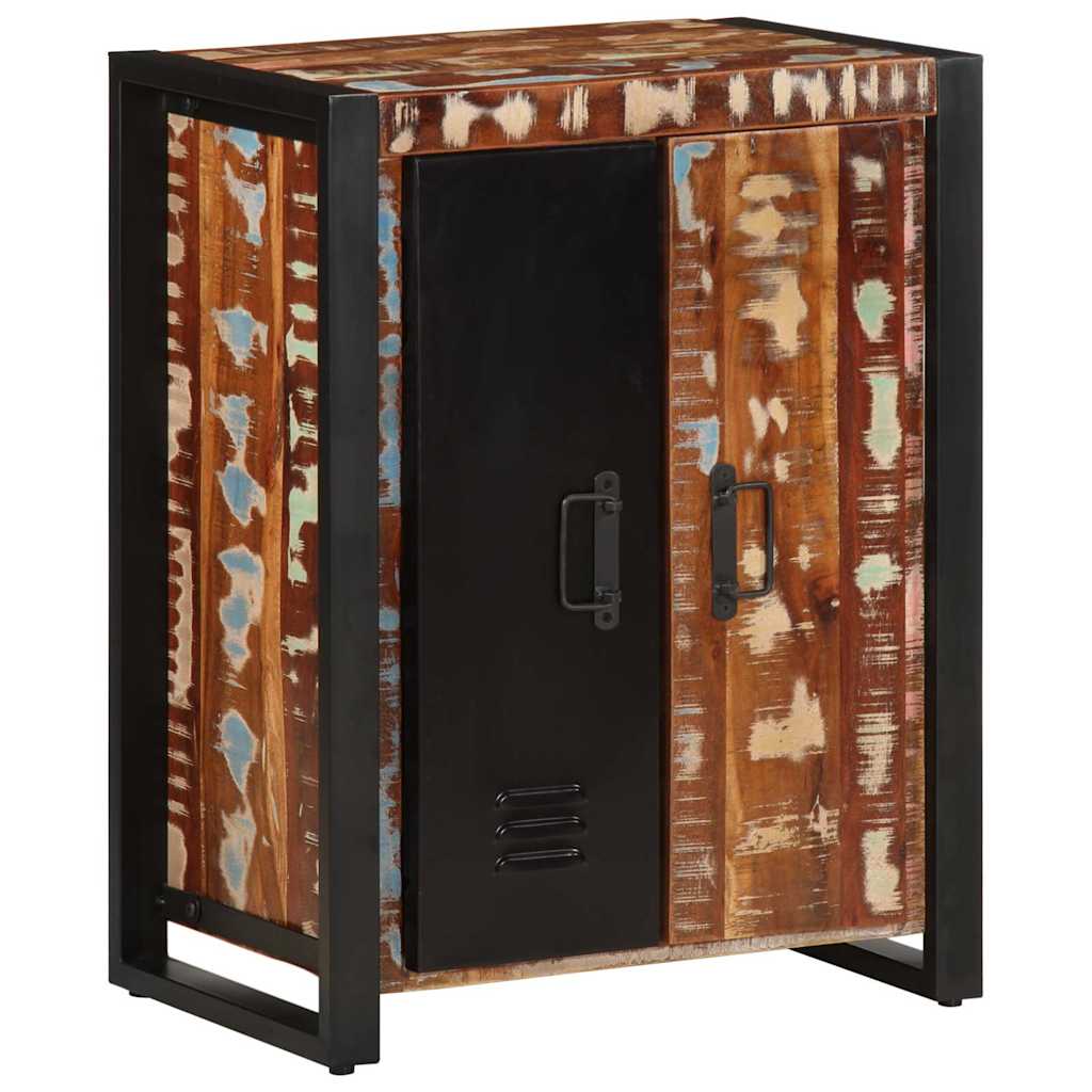 skænk flerfarvet 55x35x70 cm massivt genbrugstræ