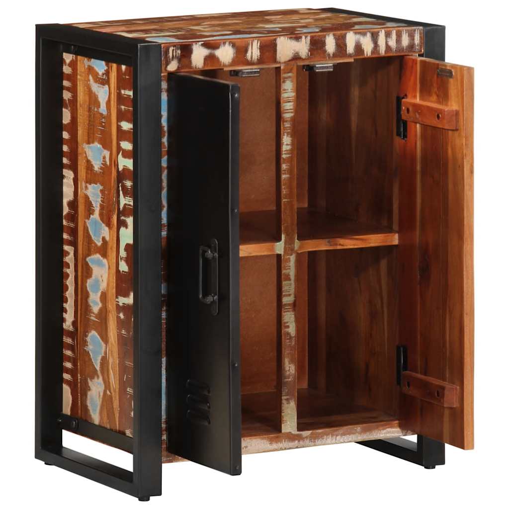 skænk flerfarvet 55x35x70 cm massivt genbrugstræ