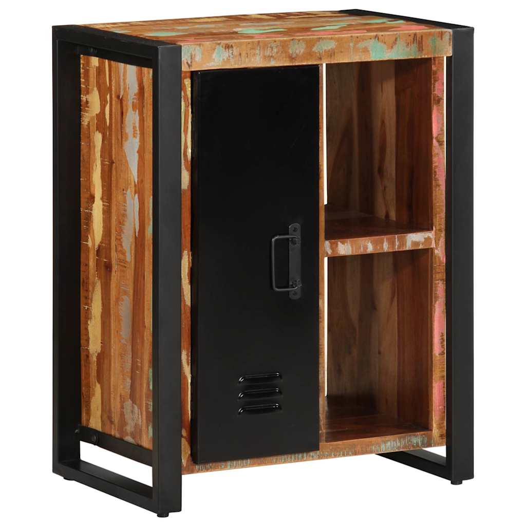 skænk flerfarvet 55x35x70 cm massivt genbrugstræ