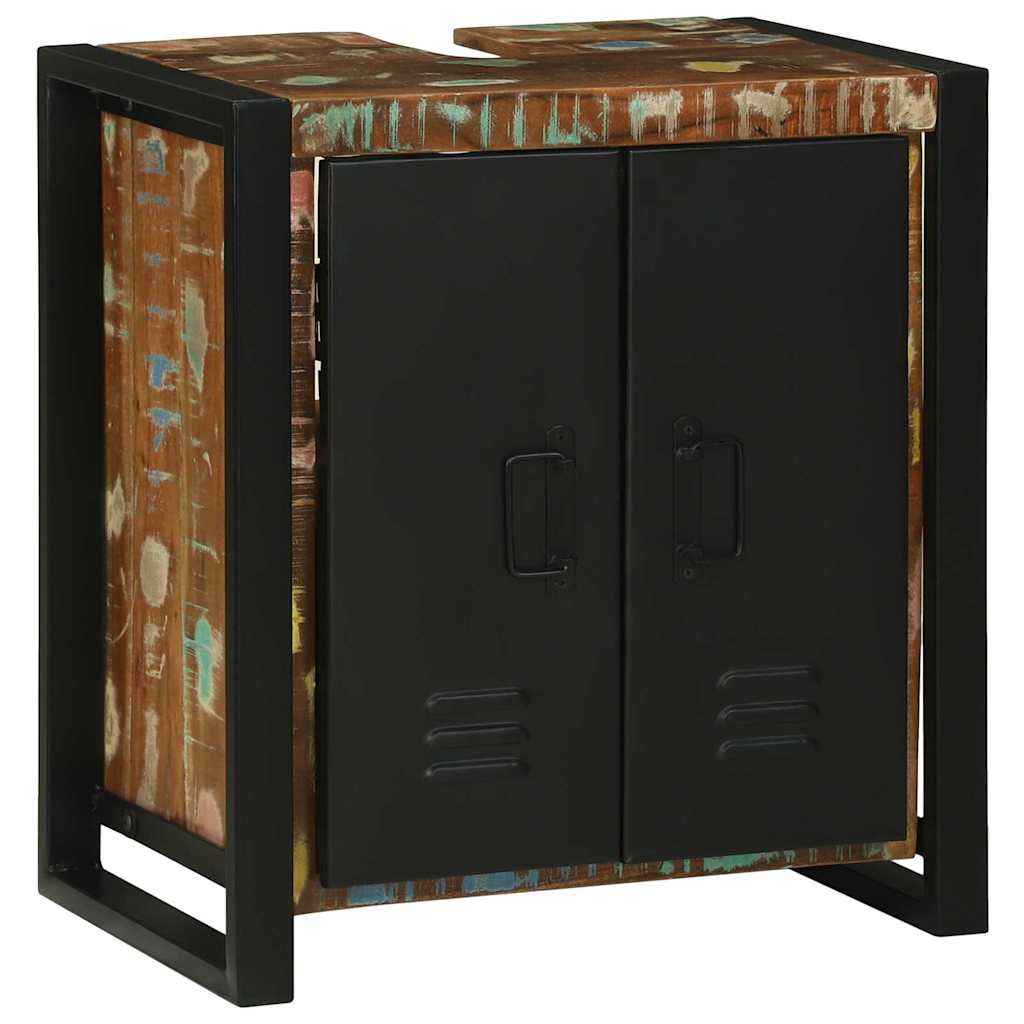 Vaskeskab med hylde Brun 55 x 35 x 60 cm Solid genbrugs træ