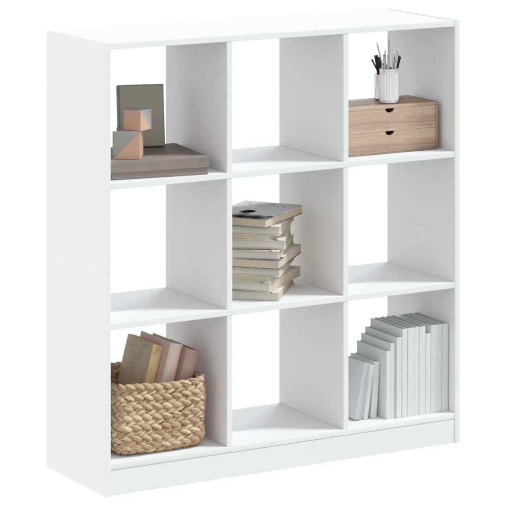 bogreol 102x32x108 cm konstrueret træ hvid billede