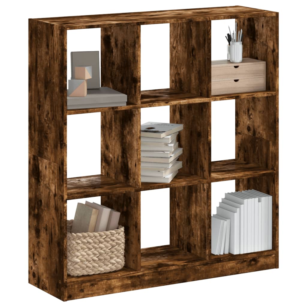 Bogreol 102X32X109 Cm Konstrueret Træ Etræsfarve Røget Eg - 102 cm / 108 cm