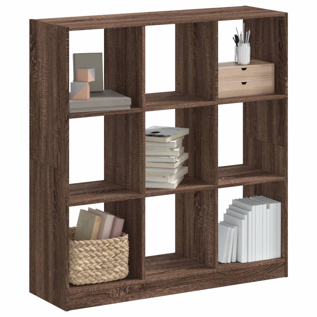 bogreol 102x32x109 cm konstrueret træ brun egetræsfarve billede
