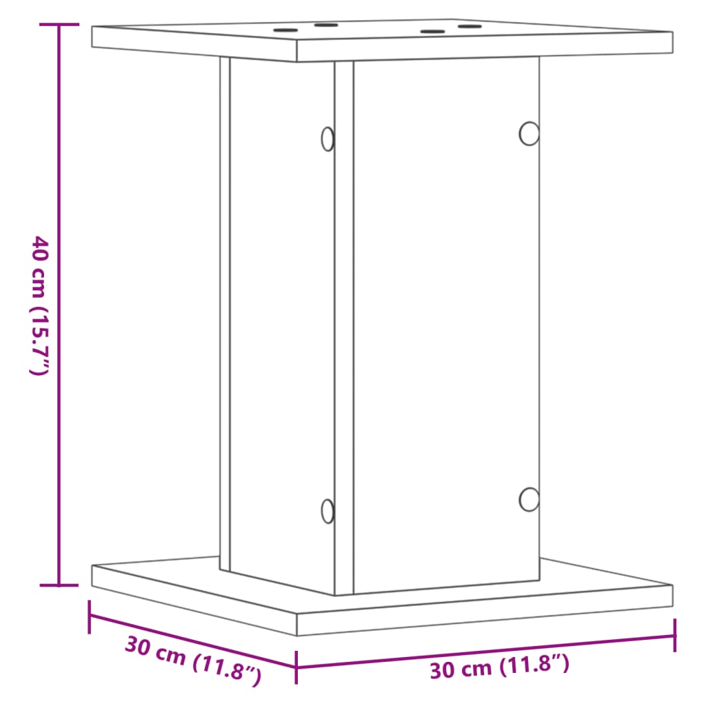 plantestativer 2 stk. 30x30x40 cm konstrueret træ egetræsfarve